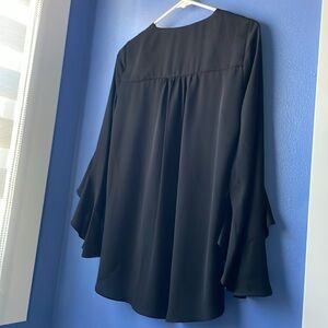 NWT Vince CAMUTO black v neck dress shirt 3/4 long sleeves blouse XXS new w tag